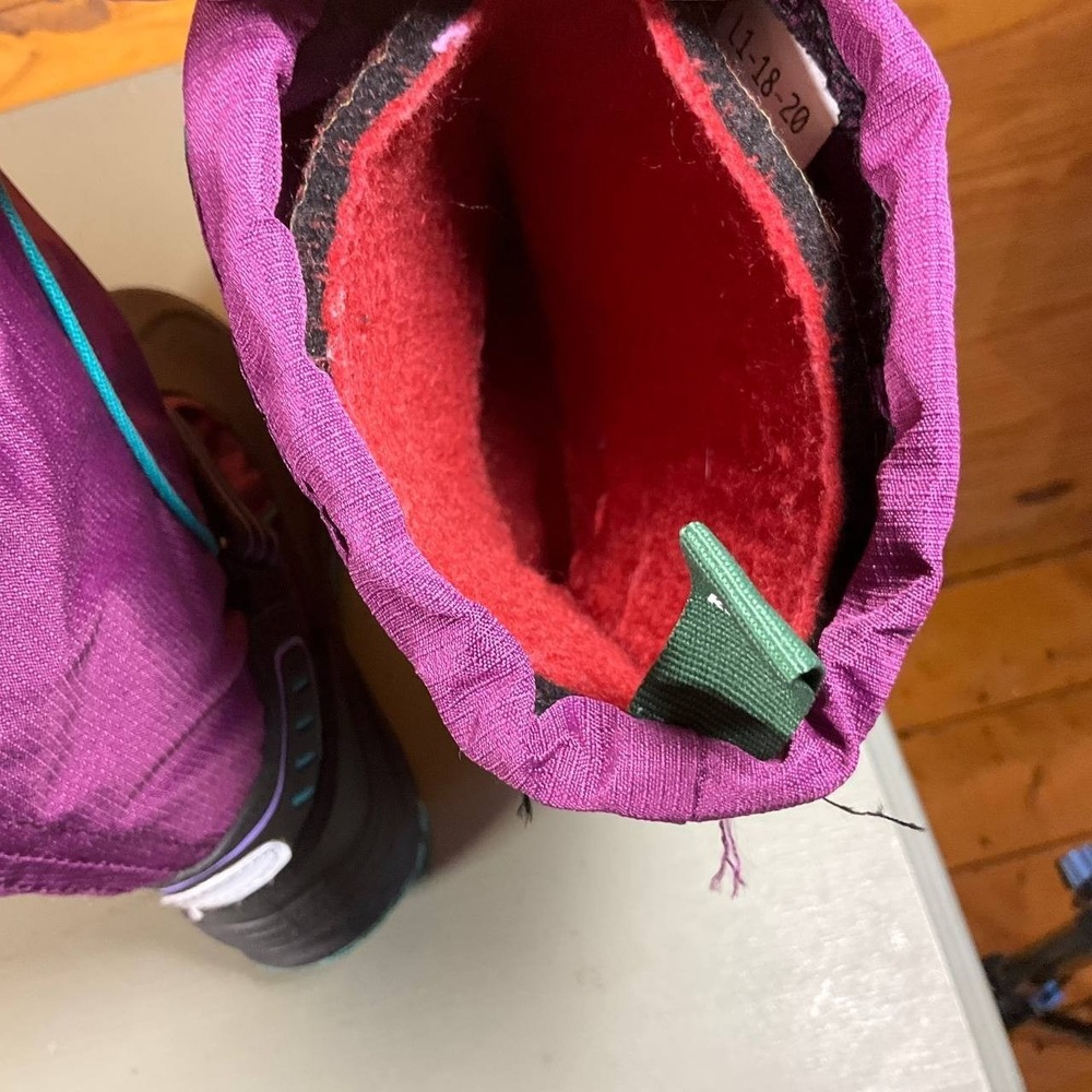 Kamik Youth Snowcoast 3 Snow Boots Purple & Teal Winter Easy‎ On/Off Size 13 - Picture 12 of 16